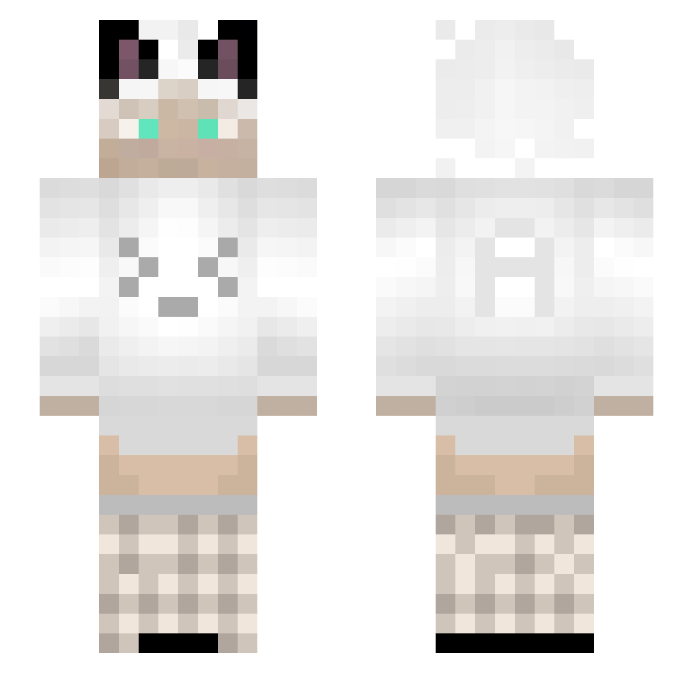 Aqua_Activ4ik Minecraft skin, front and back view