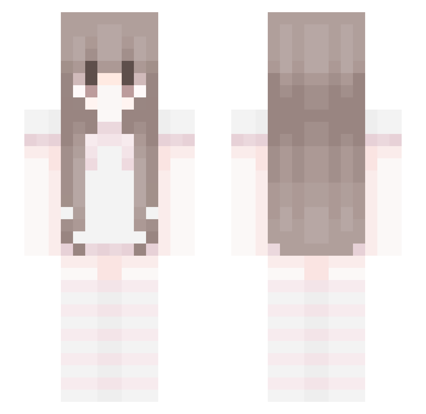 OcaMilk Minecraft skin, front and back view
