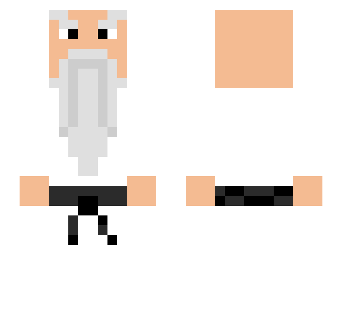 Dentils Minecraft skin, front and back view