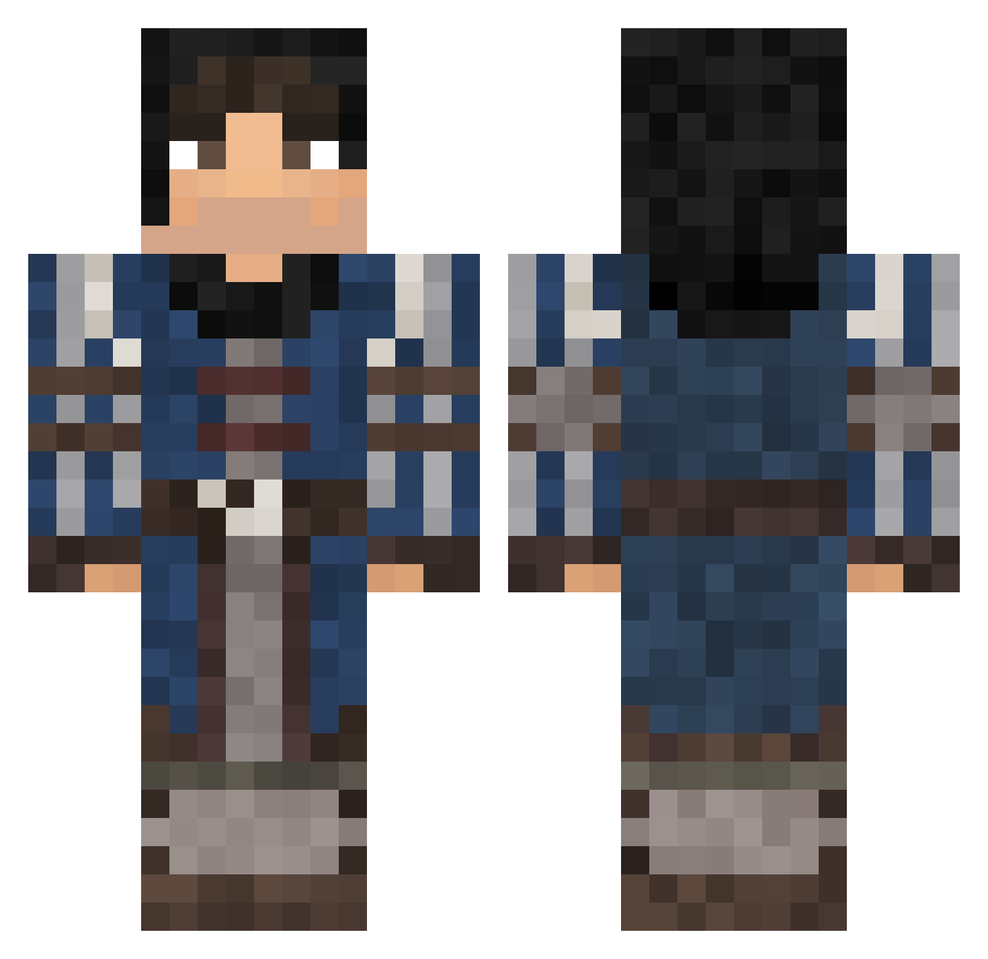 TowarzyszPyra Minecraft skin, front and back view
