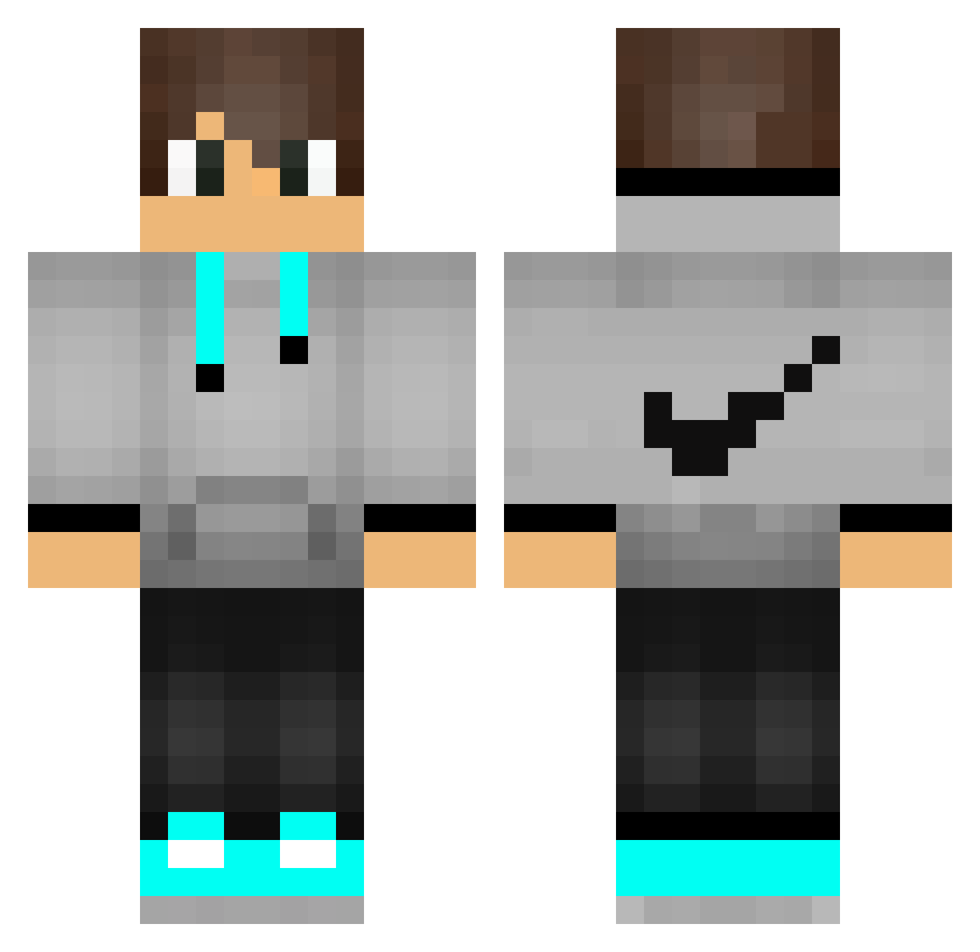 Bottler Minecraft skin, front and back view