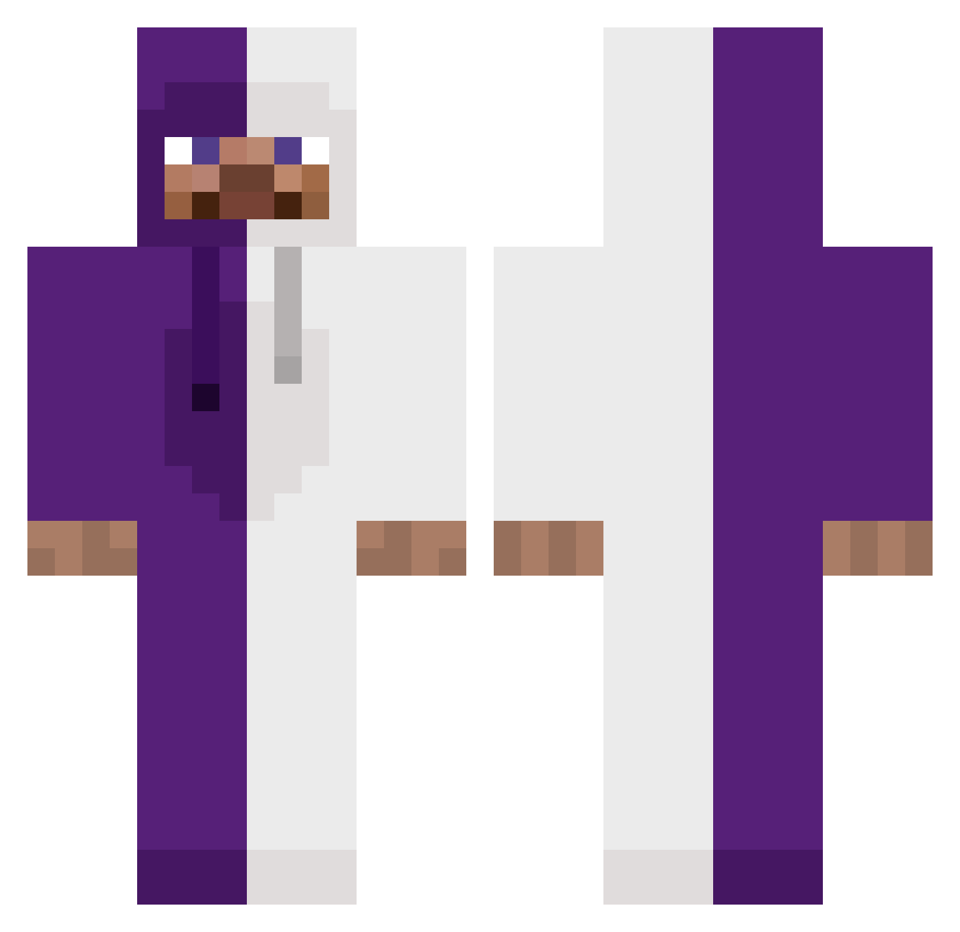 tiptoww Minecraft skin, front and back view