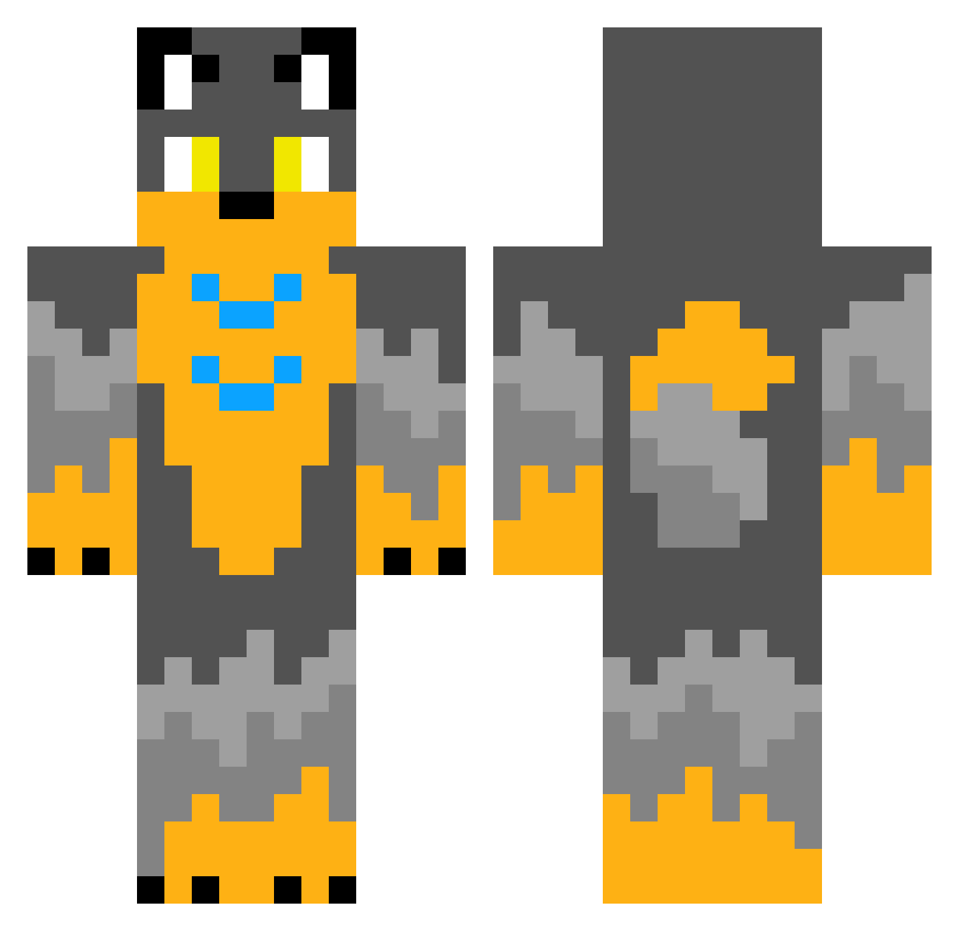 xX_AeroWolf_Xx Minecraft skin, front and back view