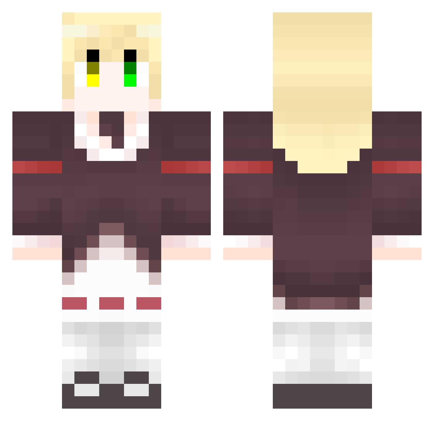 dogskin Minecraft skin, front and back view