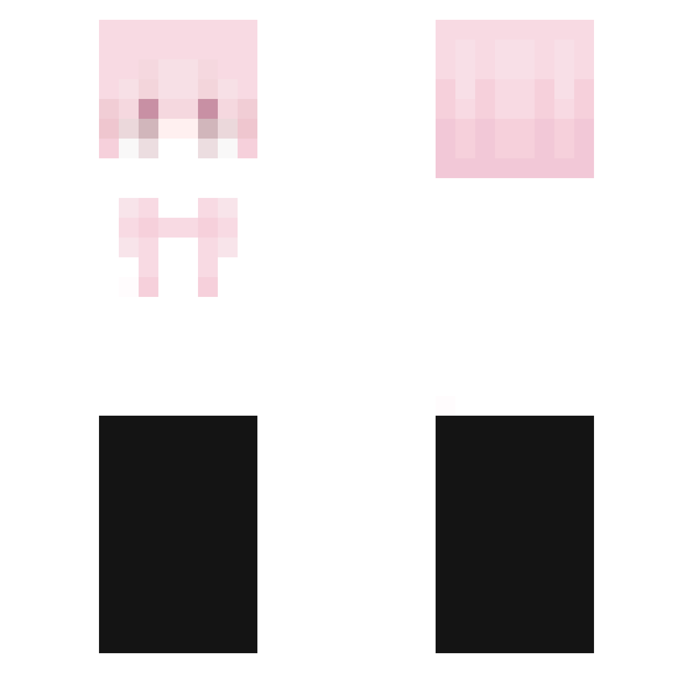 MikooLoveOyinn Minecraft skin, front and back view