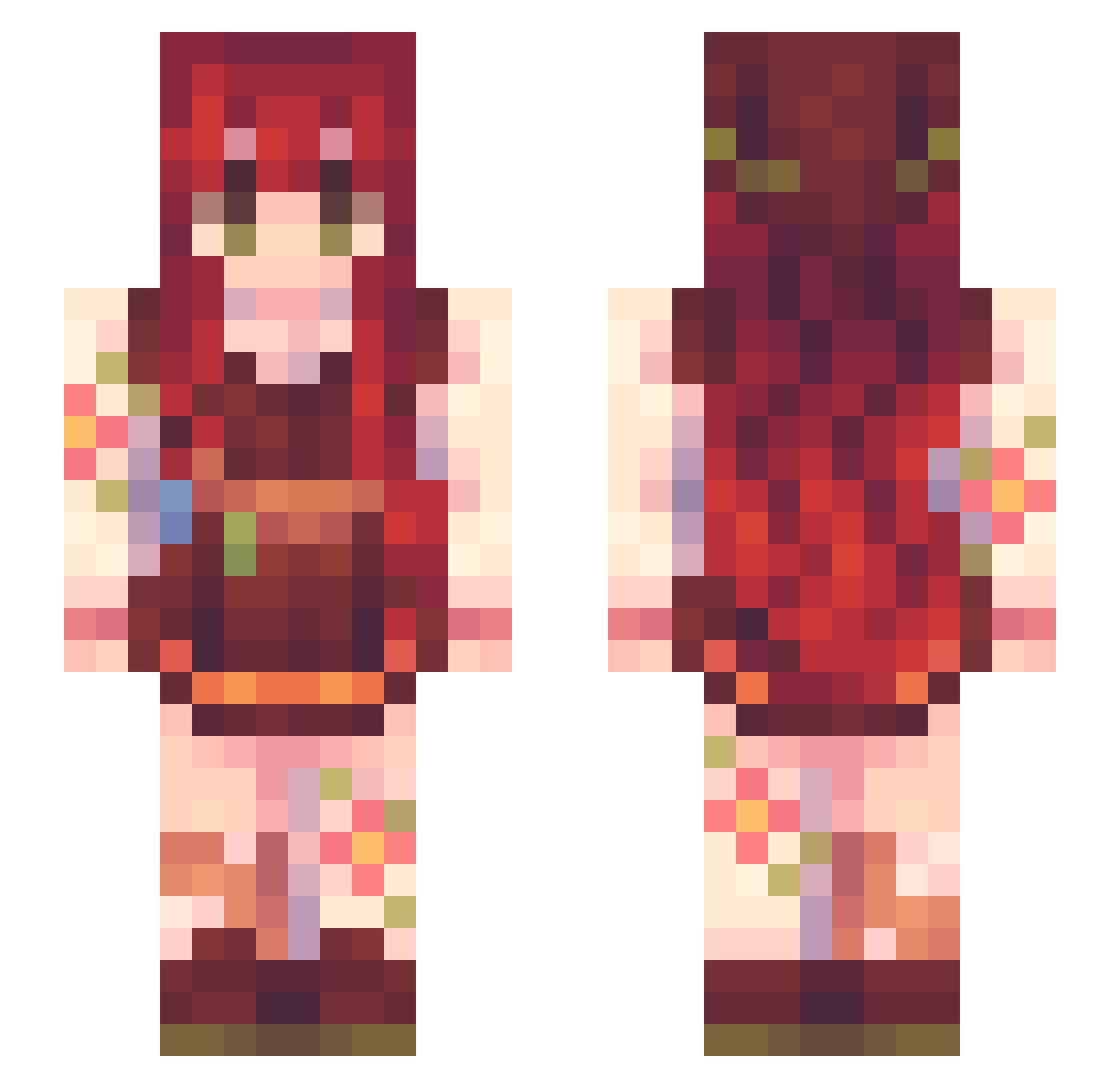 Keira021 Minecraft skin, front and back view