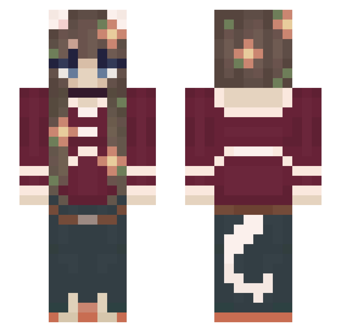 teacupsforever Minecraft skin, front and back view