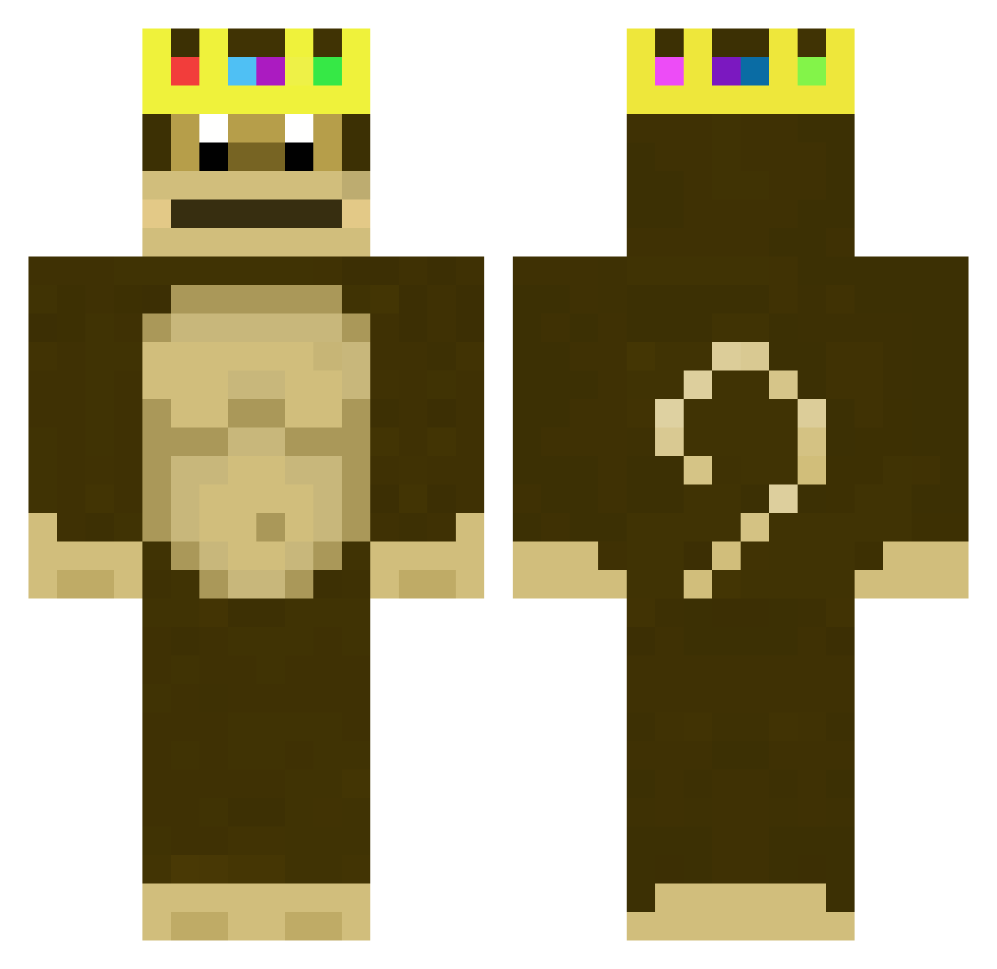 Bruhgoski Minecraft skin, front and back view