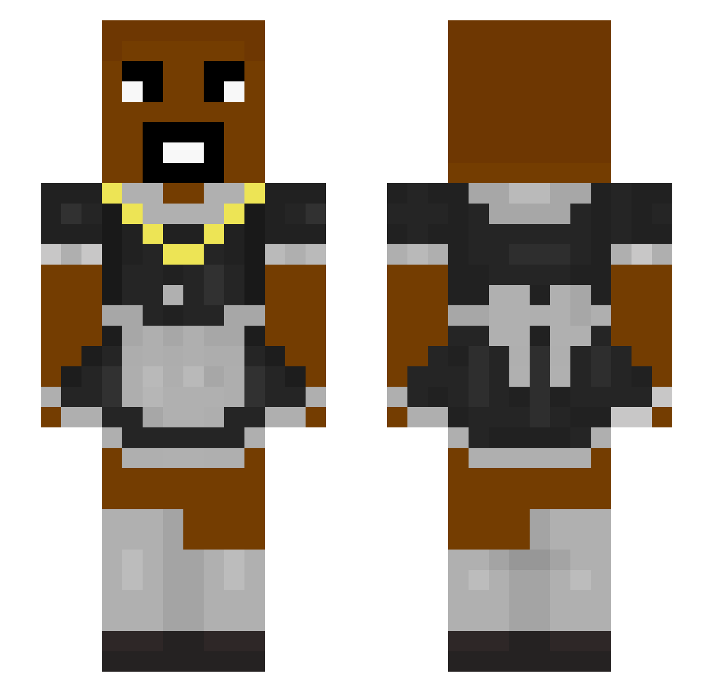 agreeB Minecraft skin, front and back view
