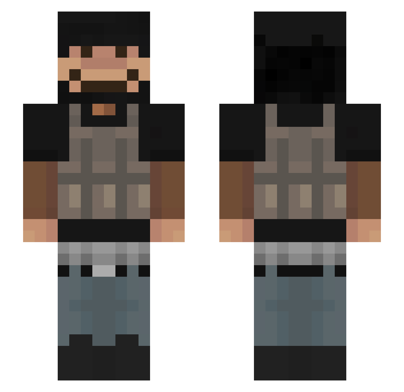 Tsunam1_ Minecraft skin, front and back view