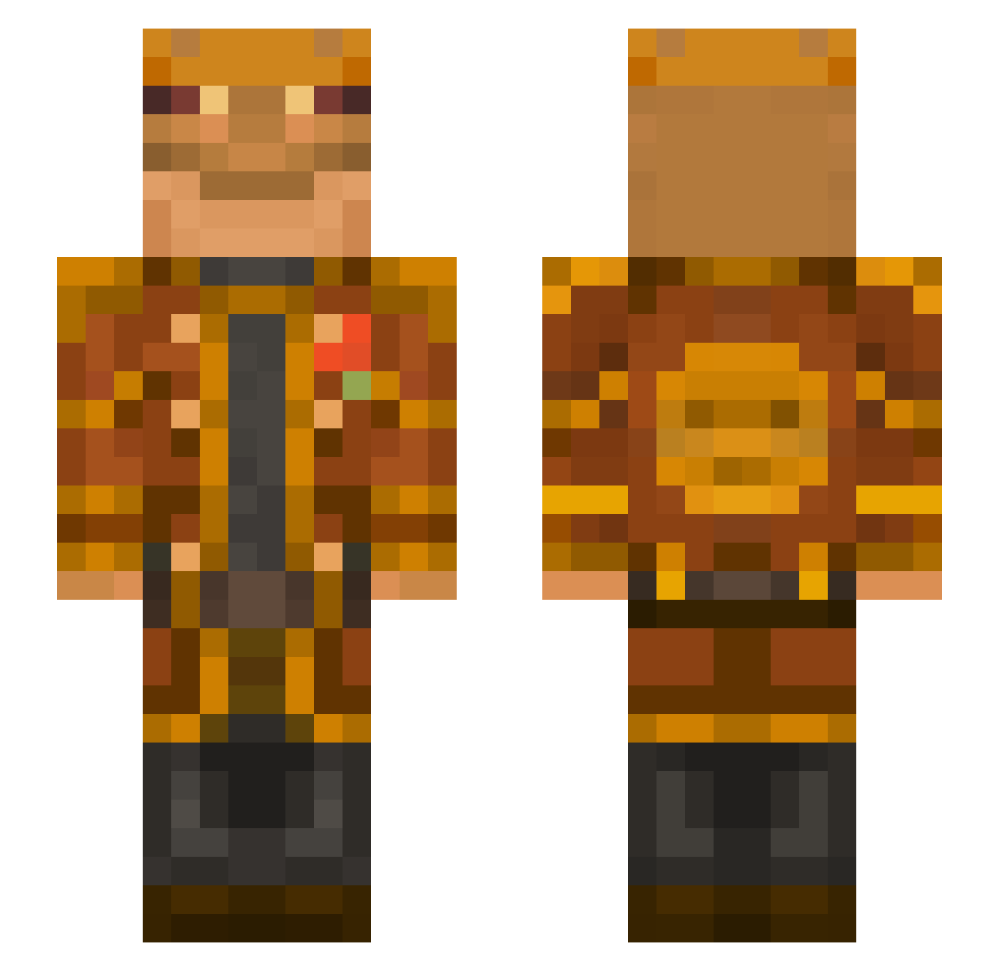 Millsey191 Minecraft skin, front and back view