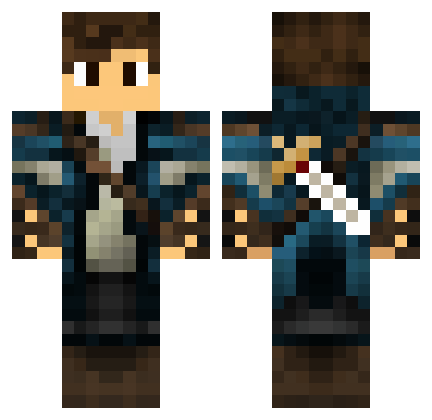 _iskatel Minecraft skin, front and back view