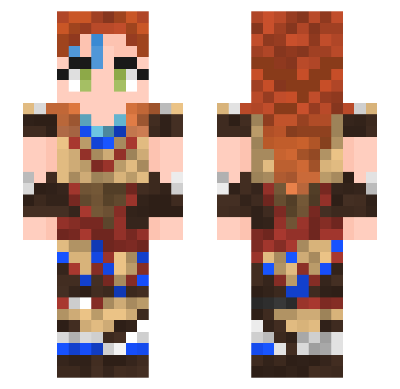 B_e_E Minecraft skin, front and back view