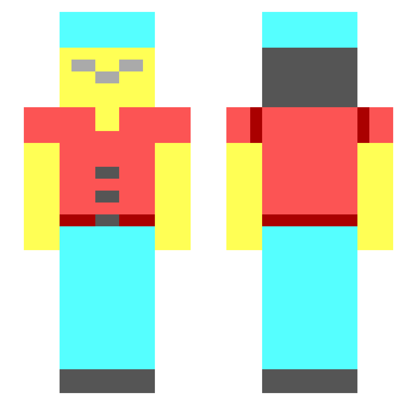 warwon Minecraft skin, front and back view