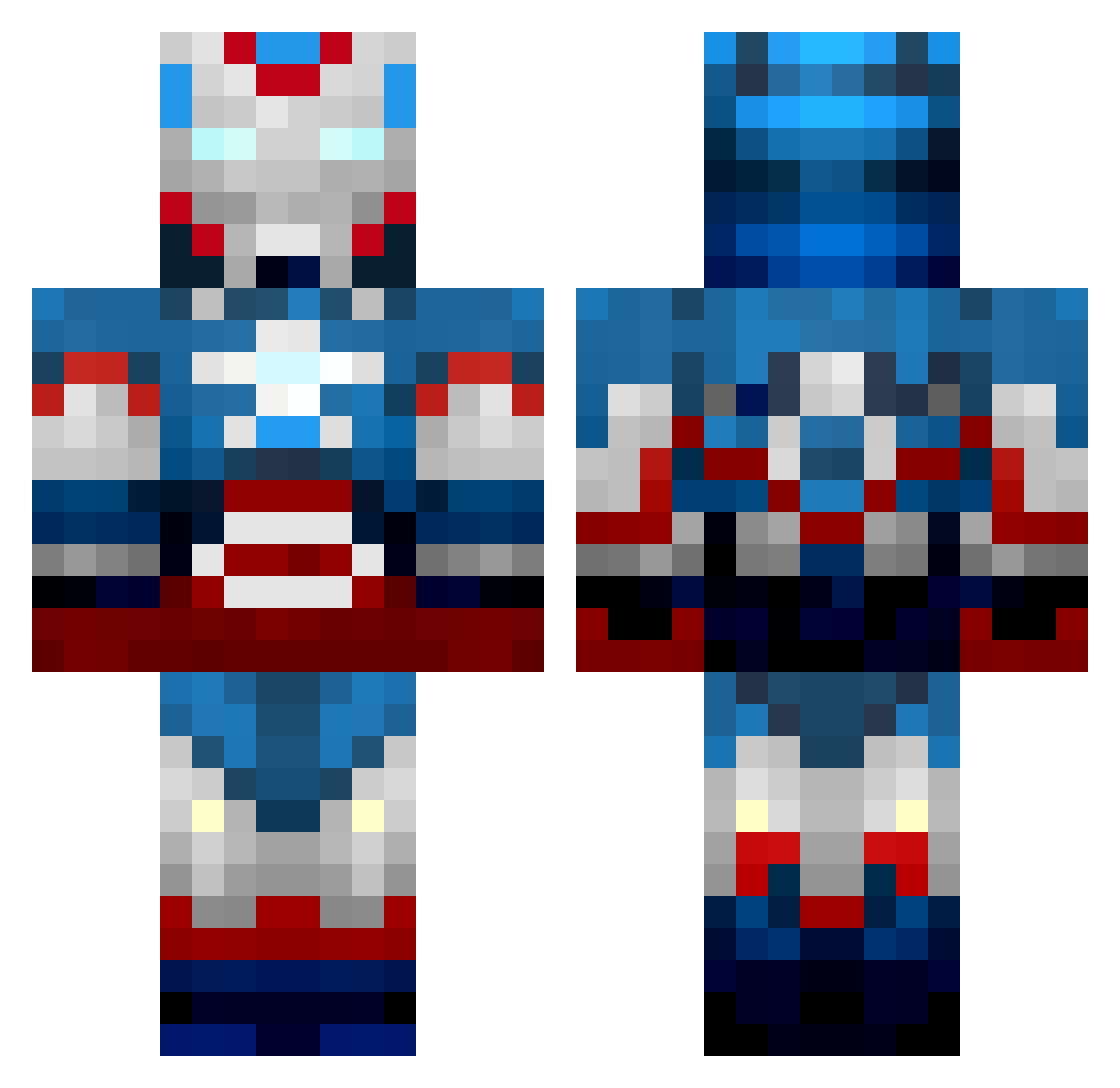 Attainment Minecraft skin, front and back view