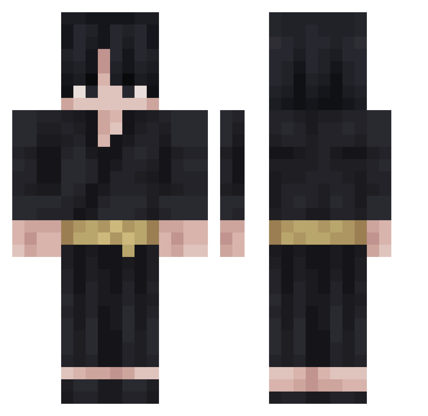 VinowsXD Minecraft skin, front and back view