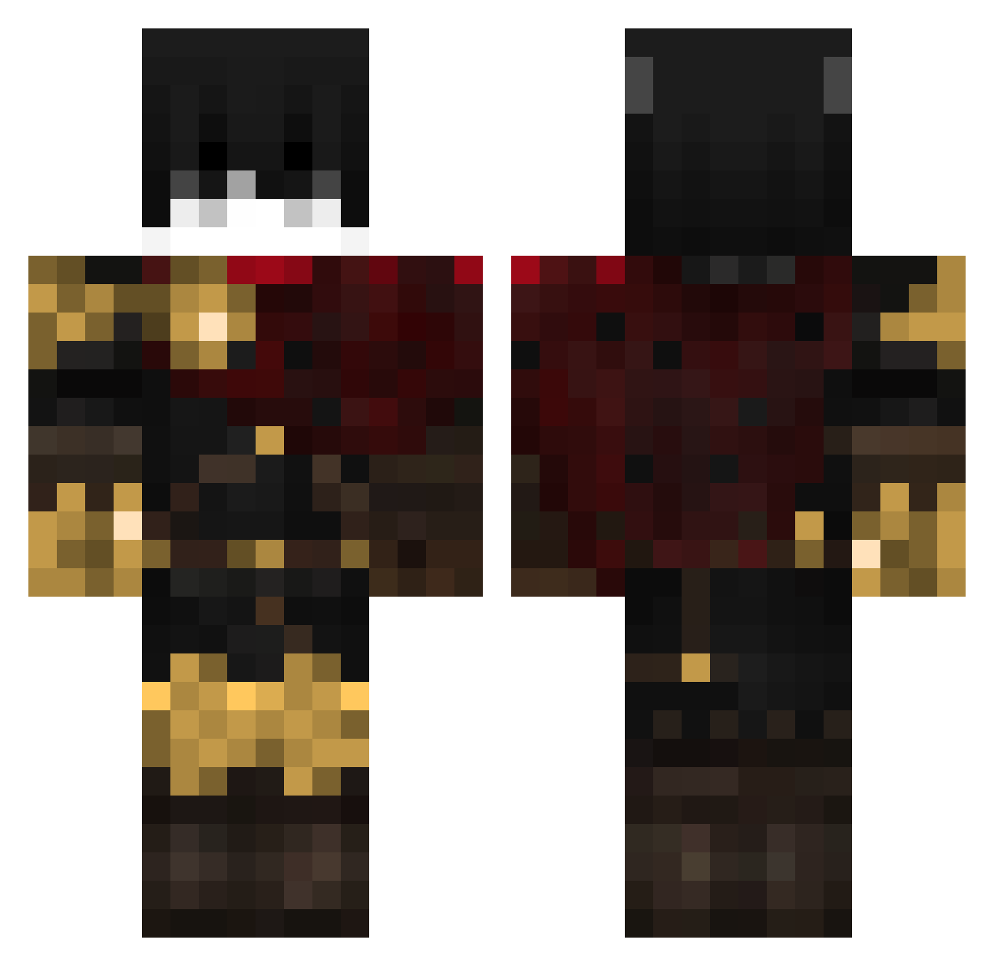 tob3s Minecraft skin, front and back view