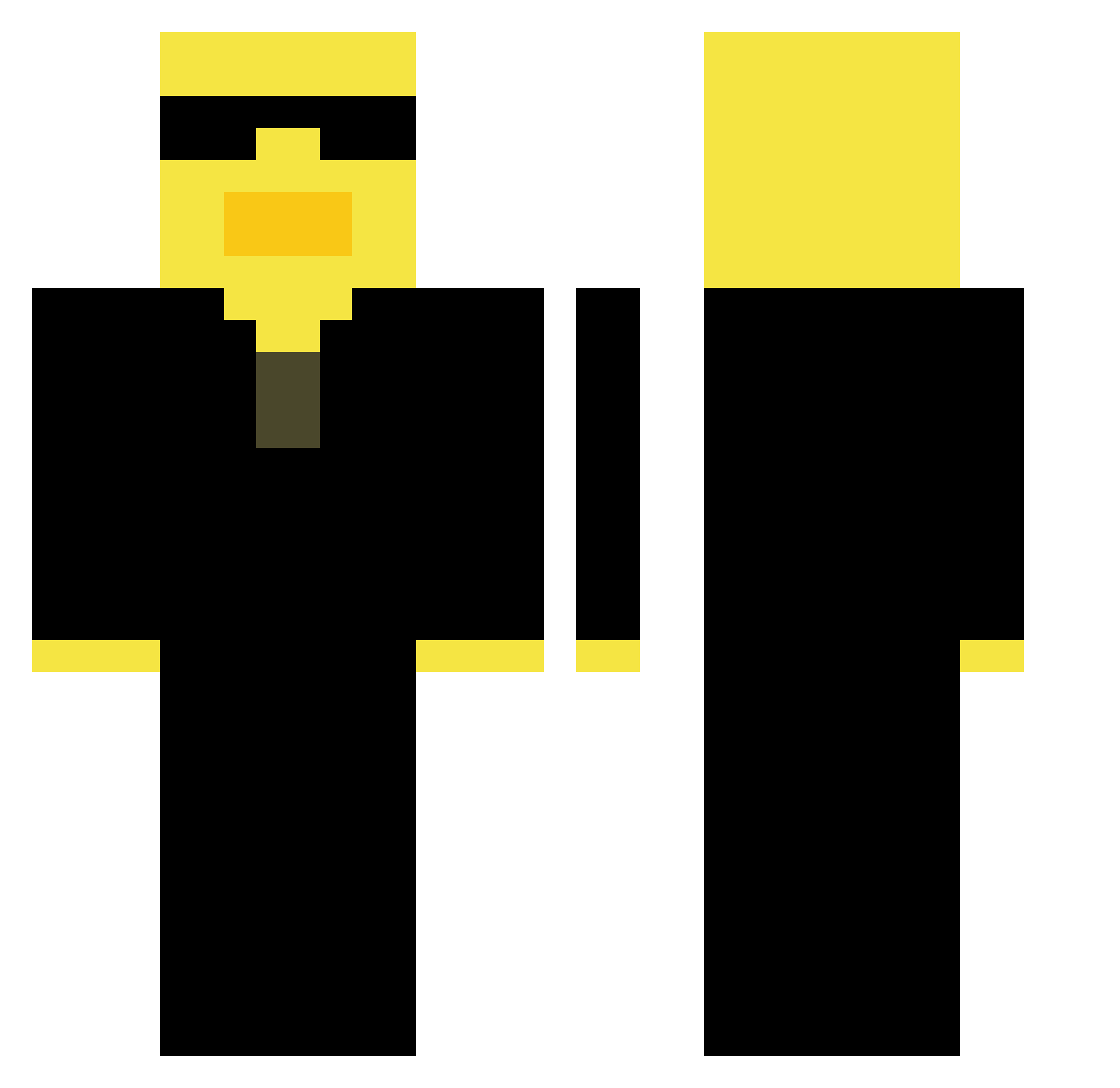 SamBlamFTW Minecraft skin, front and back view