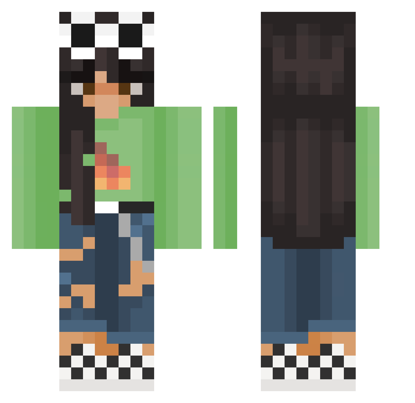 thealea Minecraft skin, front and back view