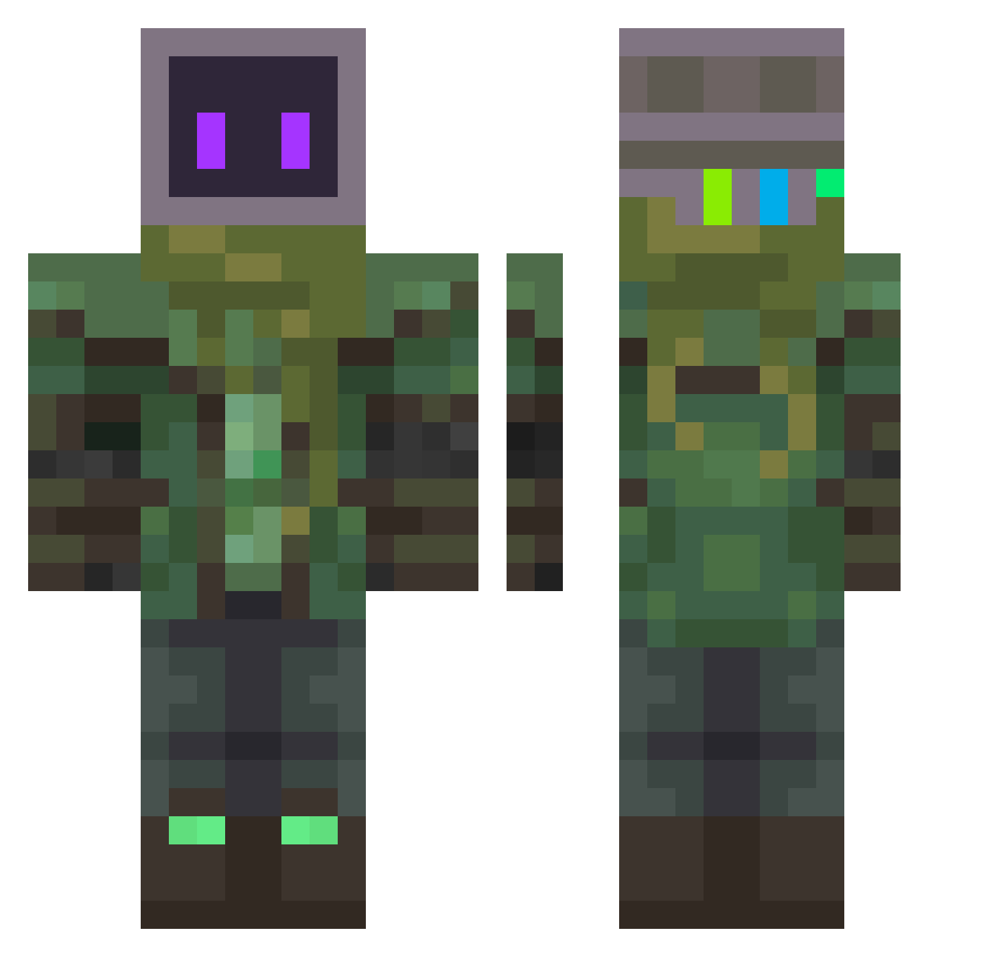 punto_zero Minecraft skin, front and back view