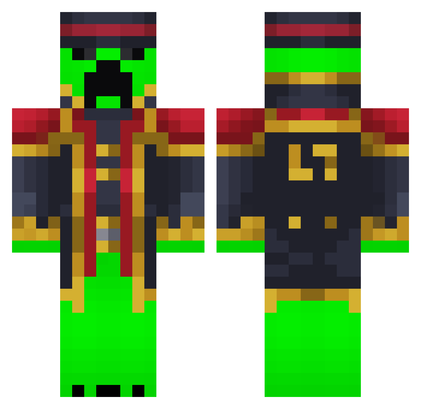 DonomiteG Minecraft skin, front and back view