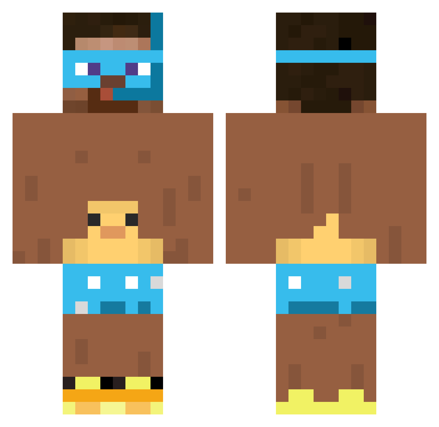 kinetic_verity Minecraft skin, front and back view