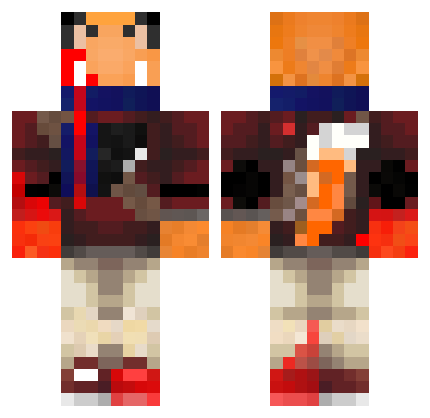 SamClark13 Minecraft skin, front and back view