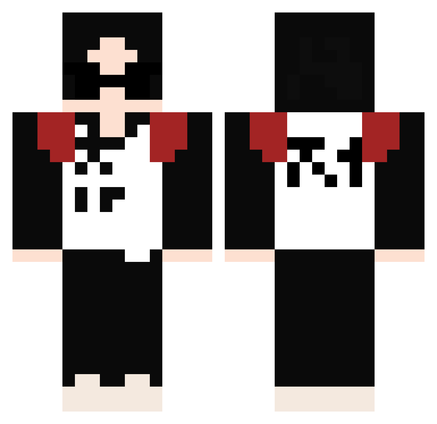 SinPiece Minecraft skin, front and back view
