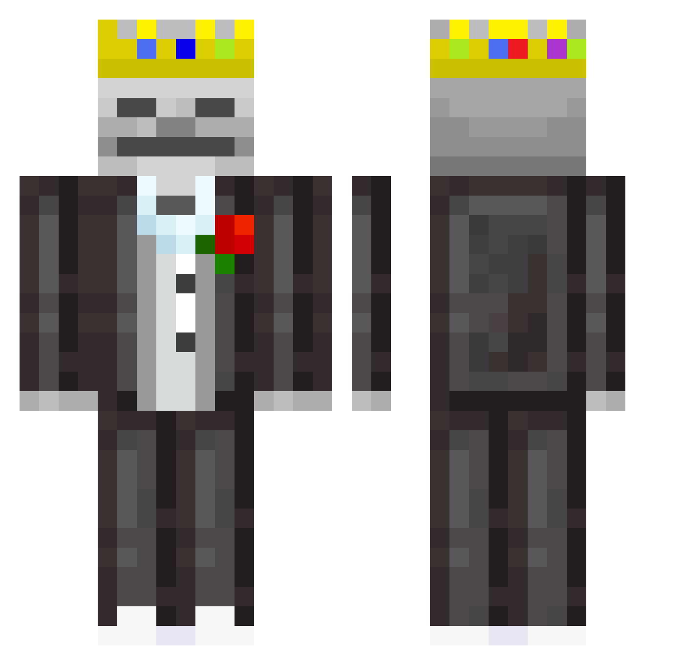 TOOT3888 Minecraft skin, front and back view