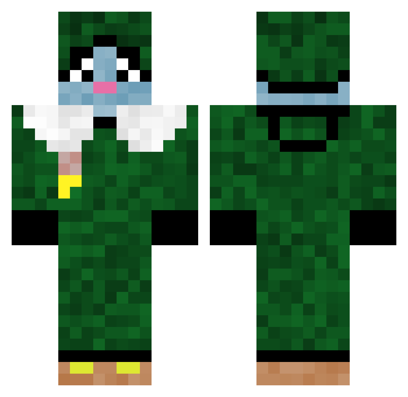 Wombotwon Minecraft skin, front and back view