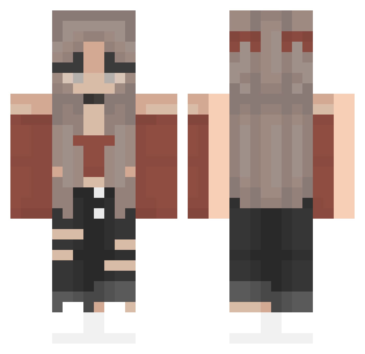 ImNxro Minecraft skin, front and back view