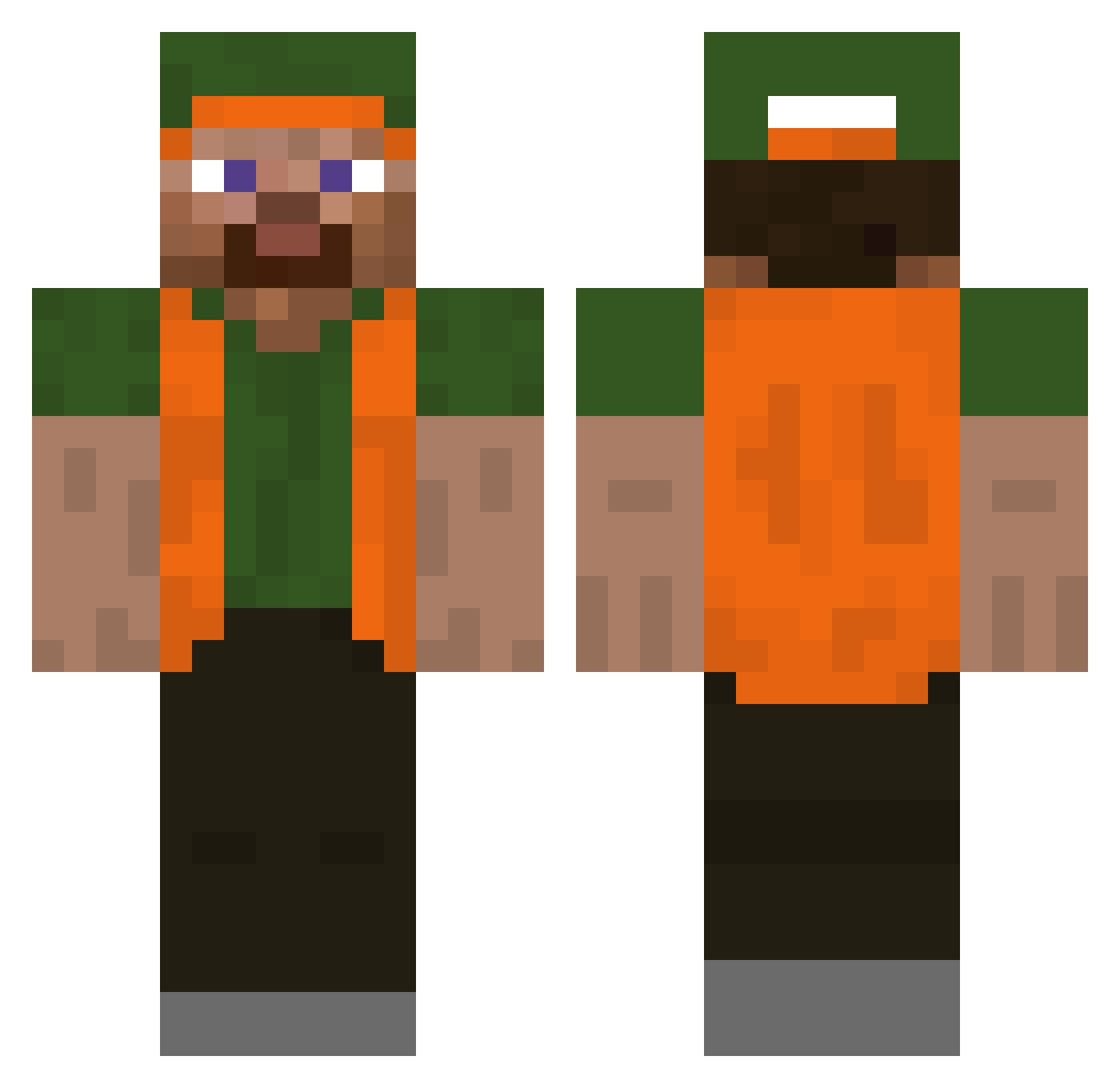 sApOr Minecraft skin, front and back view