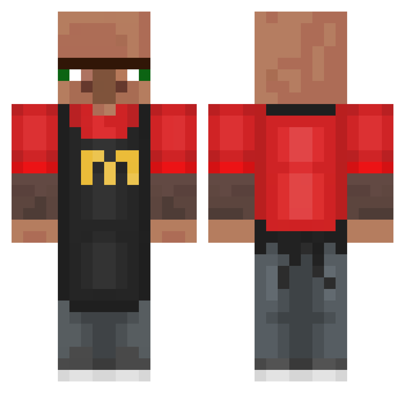 _Mr_SUPREME Minecraft skin, front and back view