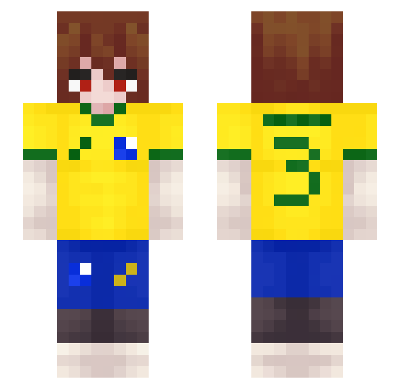 AntonioGSV Minecraft skin, front and back view
