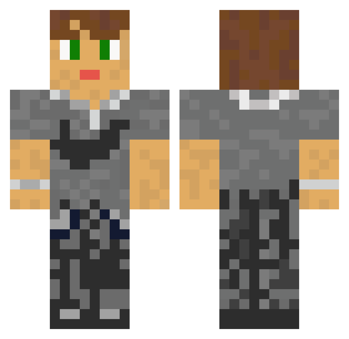 Zukryoz Minecraft skin, front and back view