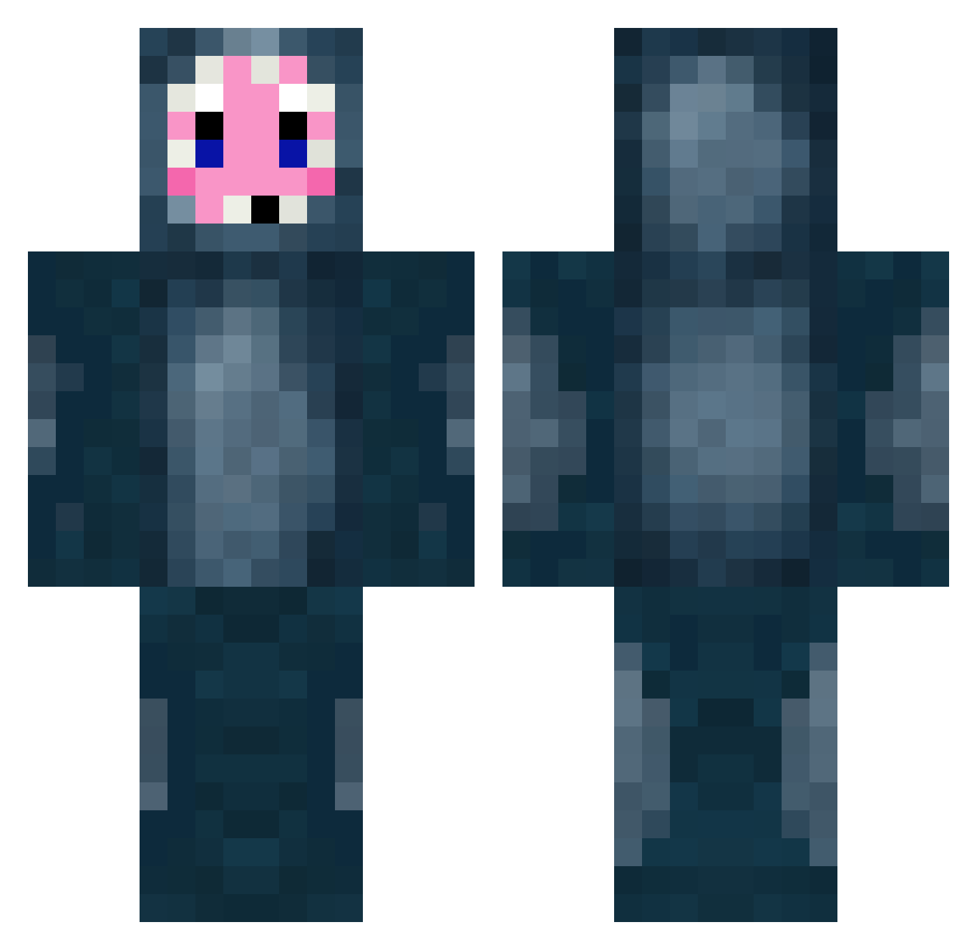 Zogoombafoo Minecraft skin, front and back view