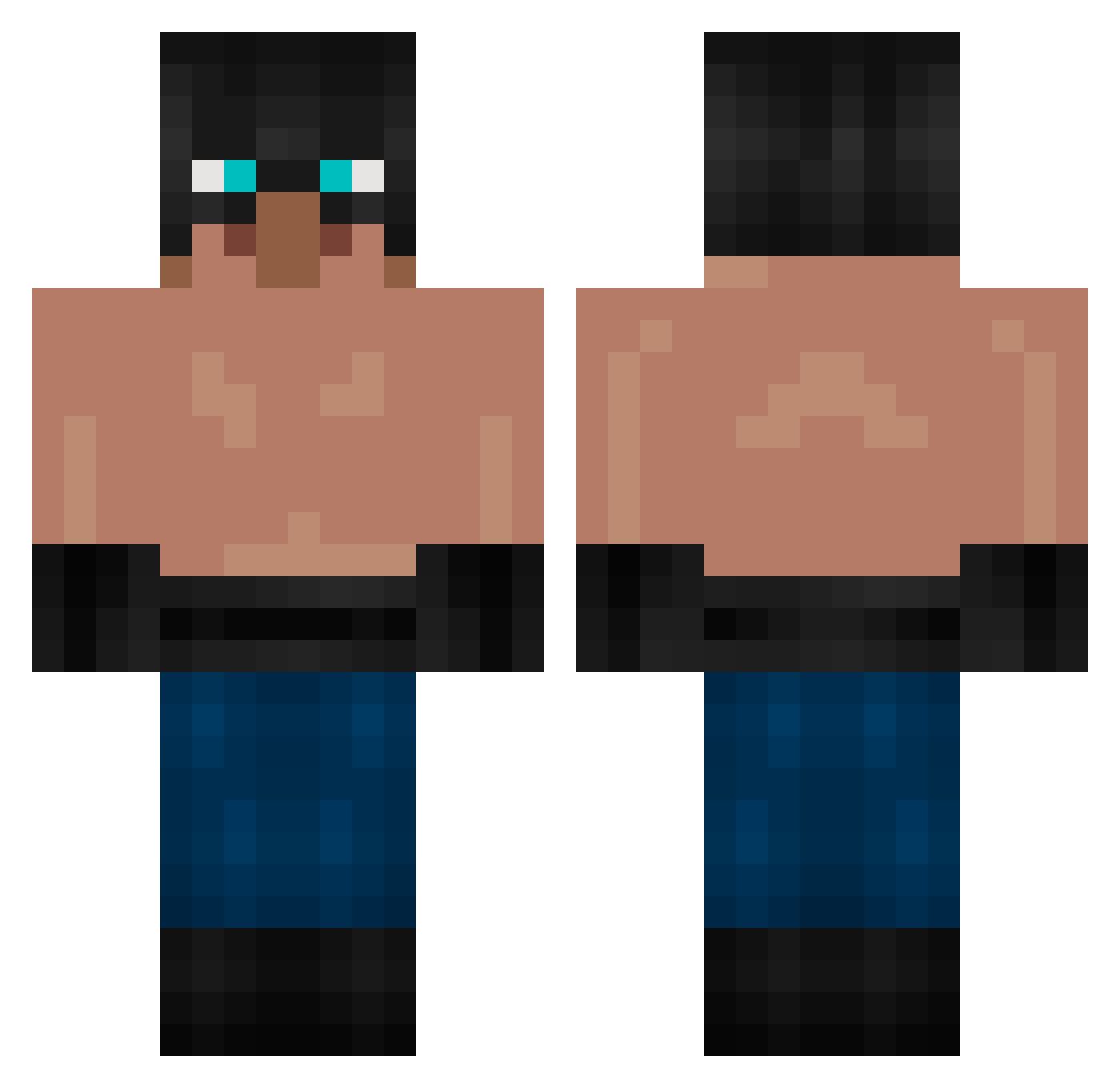 Lungo1 Minecraft skin, front and back view