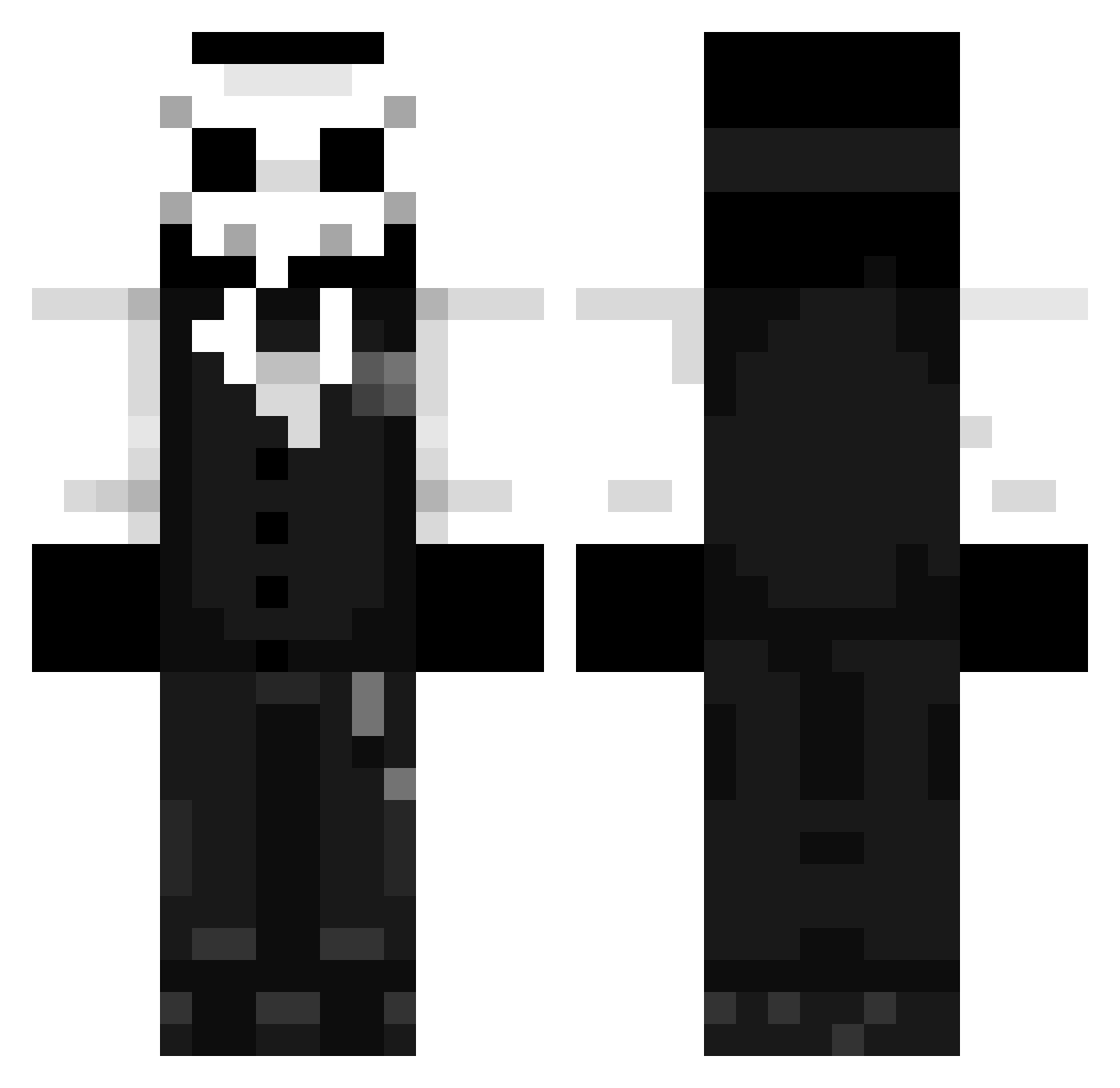 Xurcoal Minecraft skin, front and back view