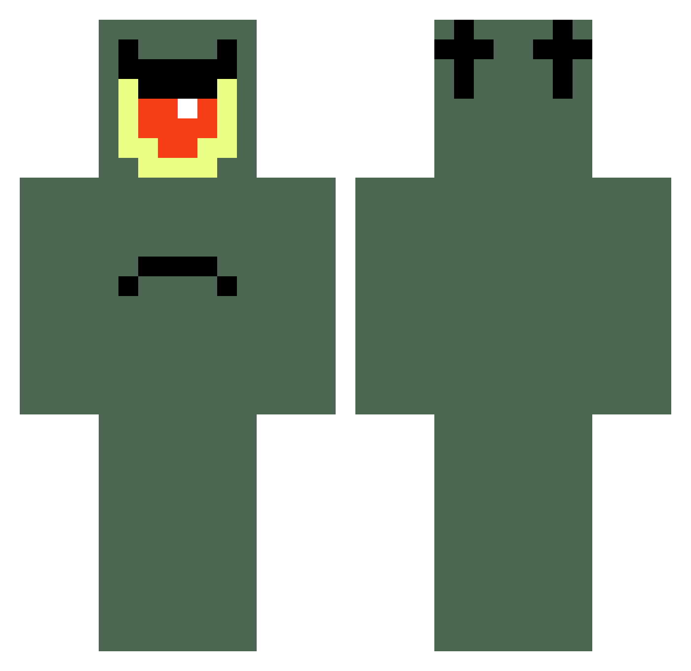 Zekeisaqt Minecraft skin, front and back view