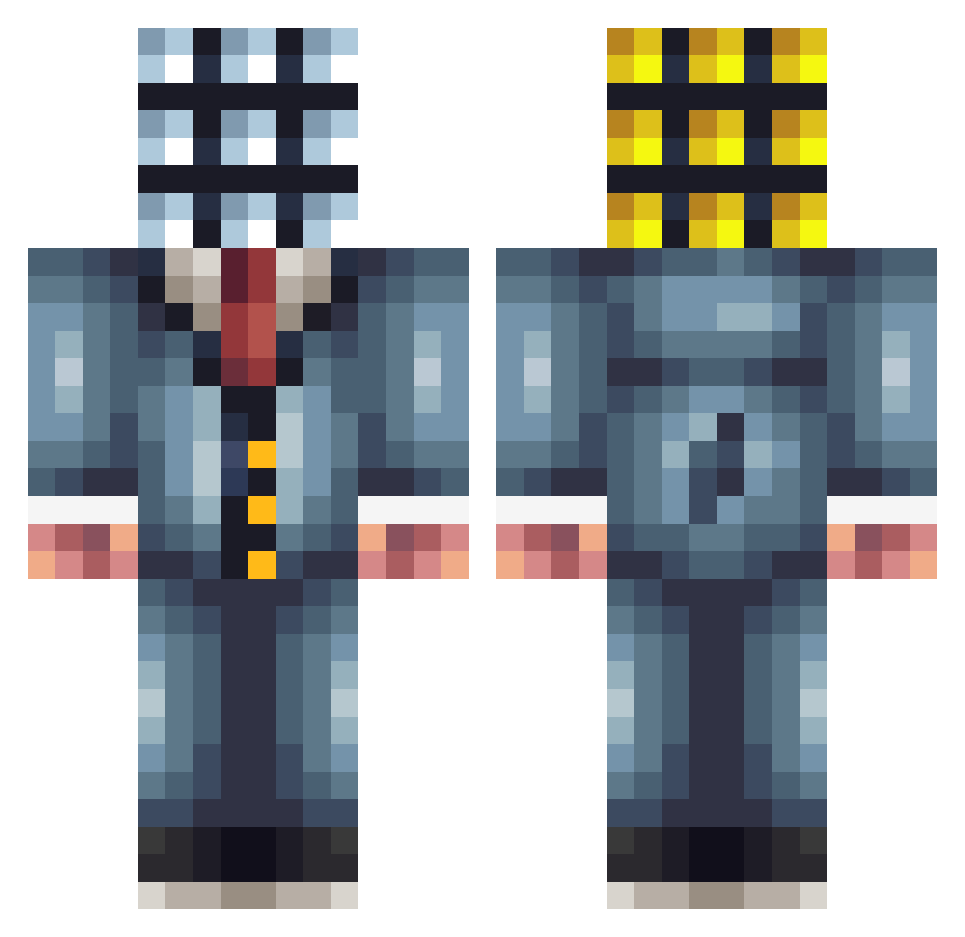 Pinator_x Minecraft skin, front and back view