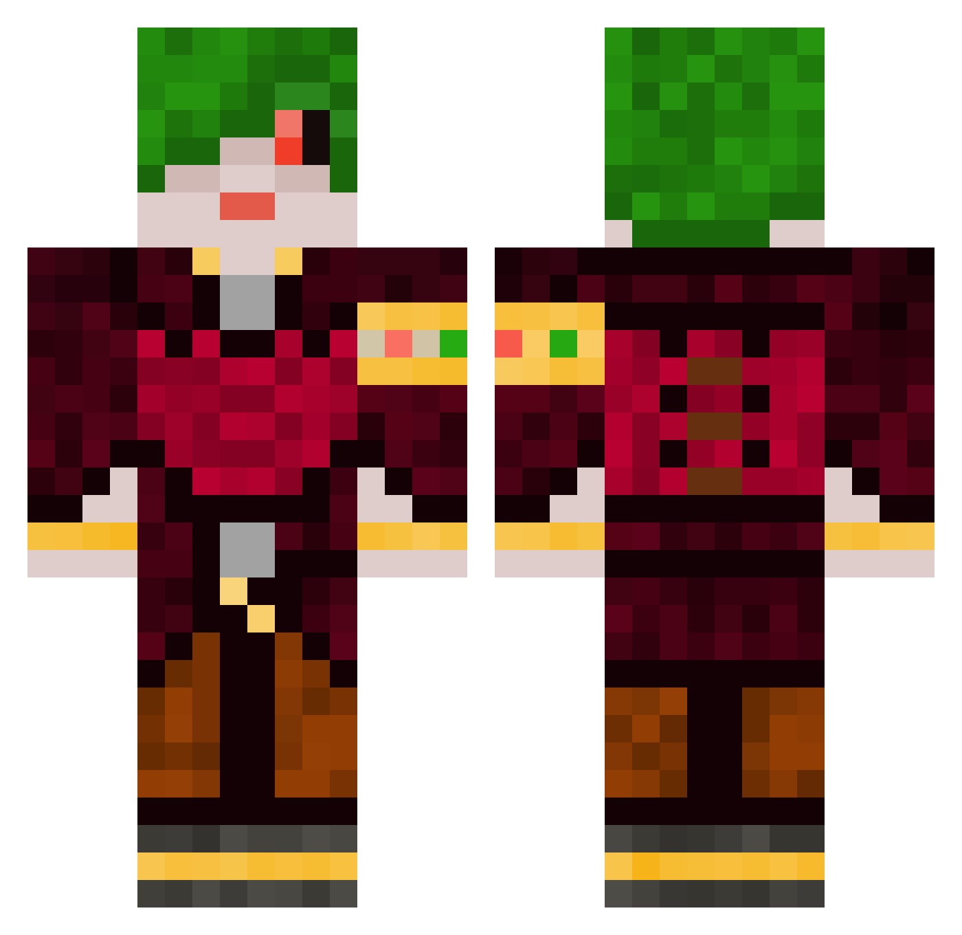 Harryhbw1 Minecraft skin, front and back view