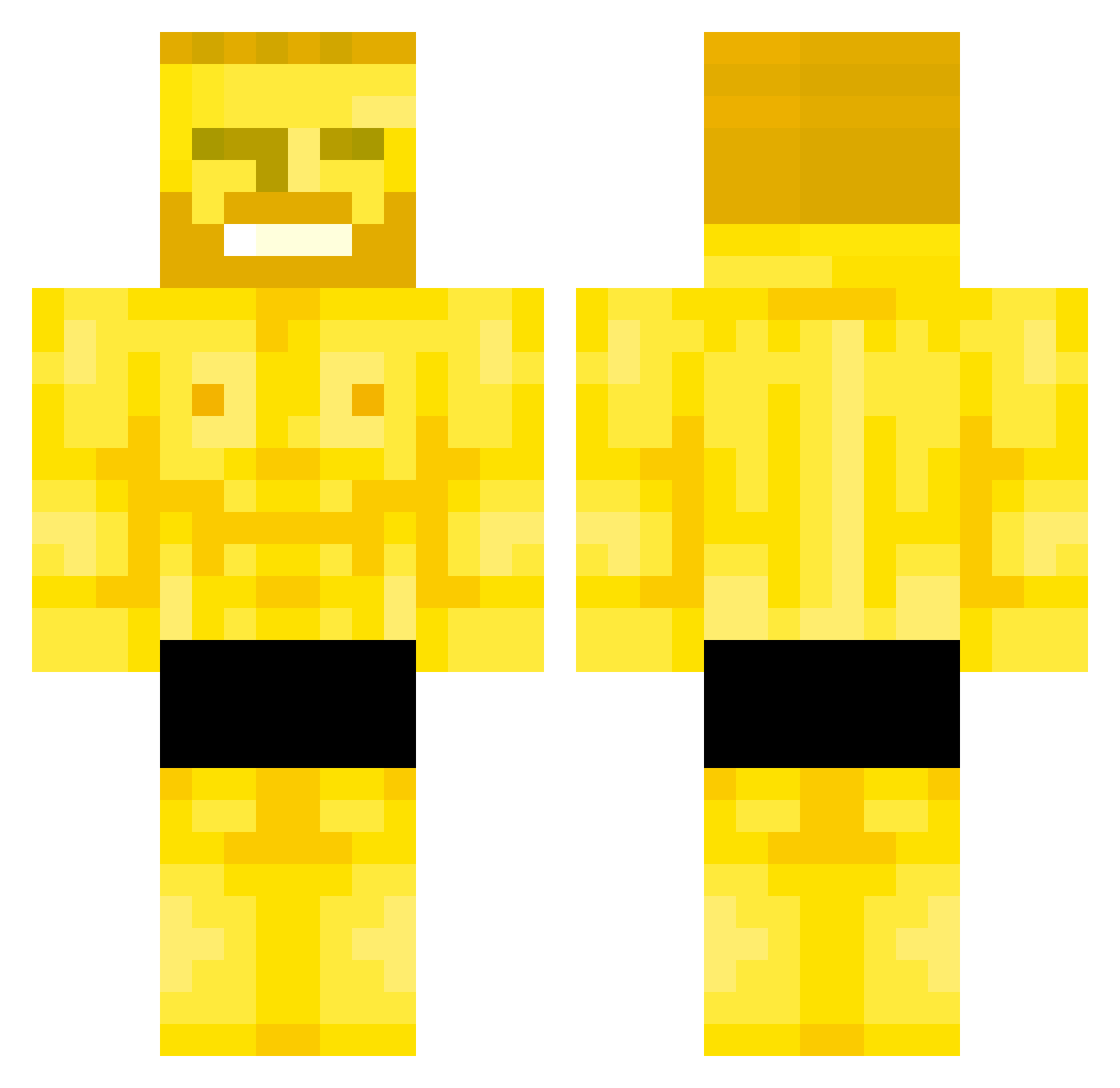 cambered Minecraft skin, front and back view
