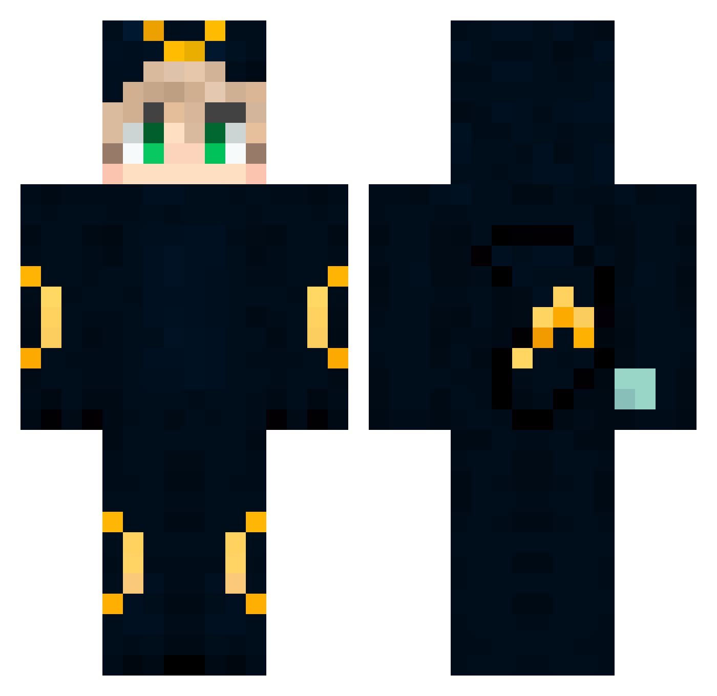 Xikarius Minecraft skin, front and back view