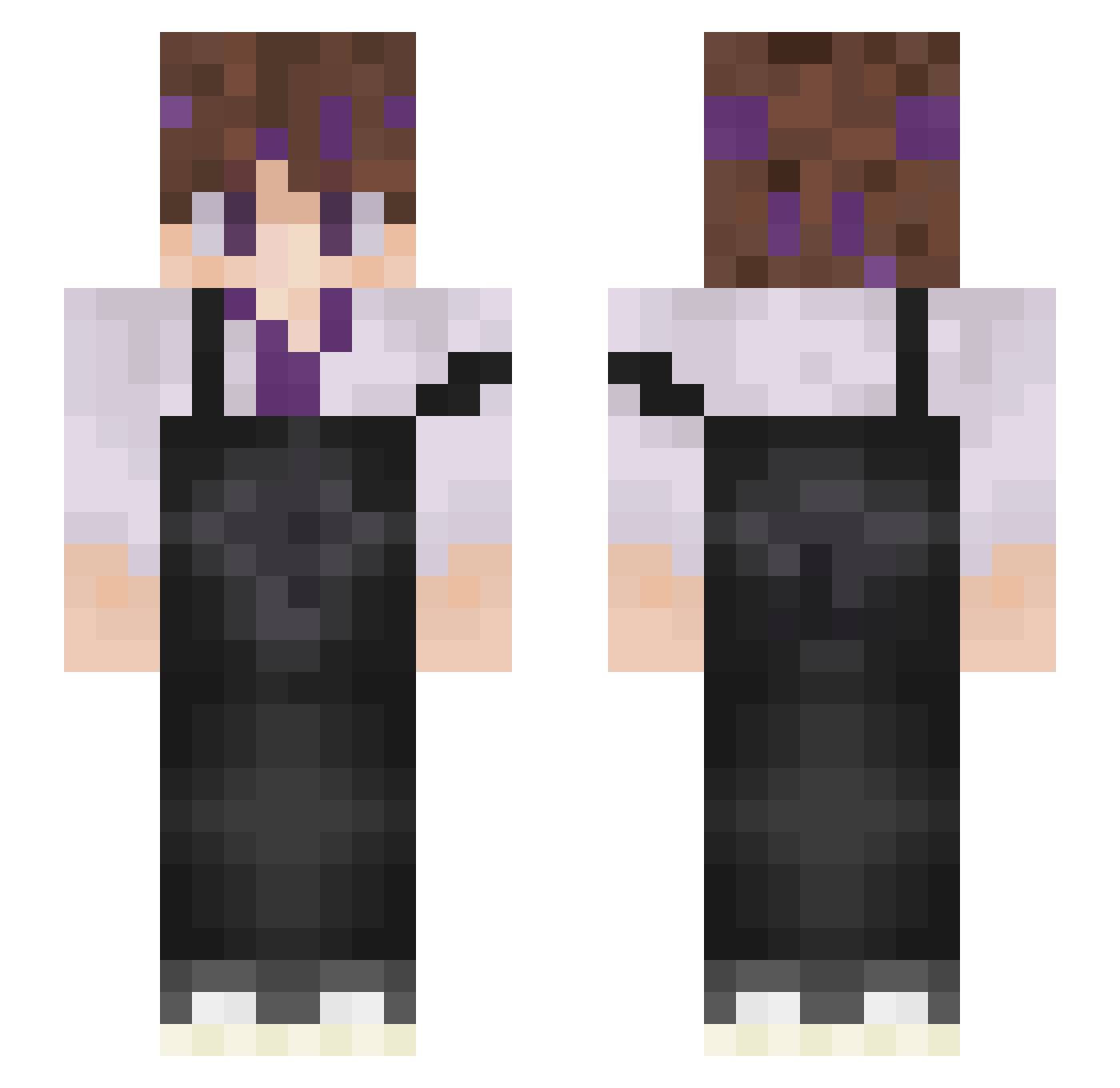 Goog1n Minecraft skin, front and back view