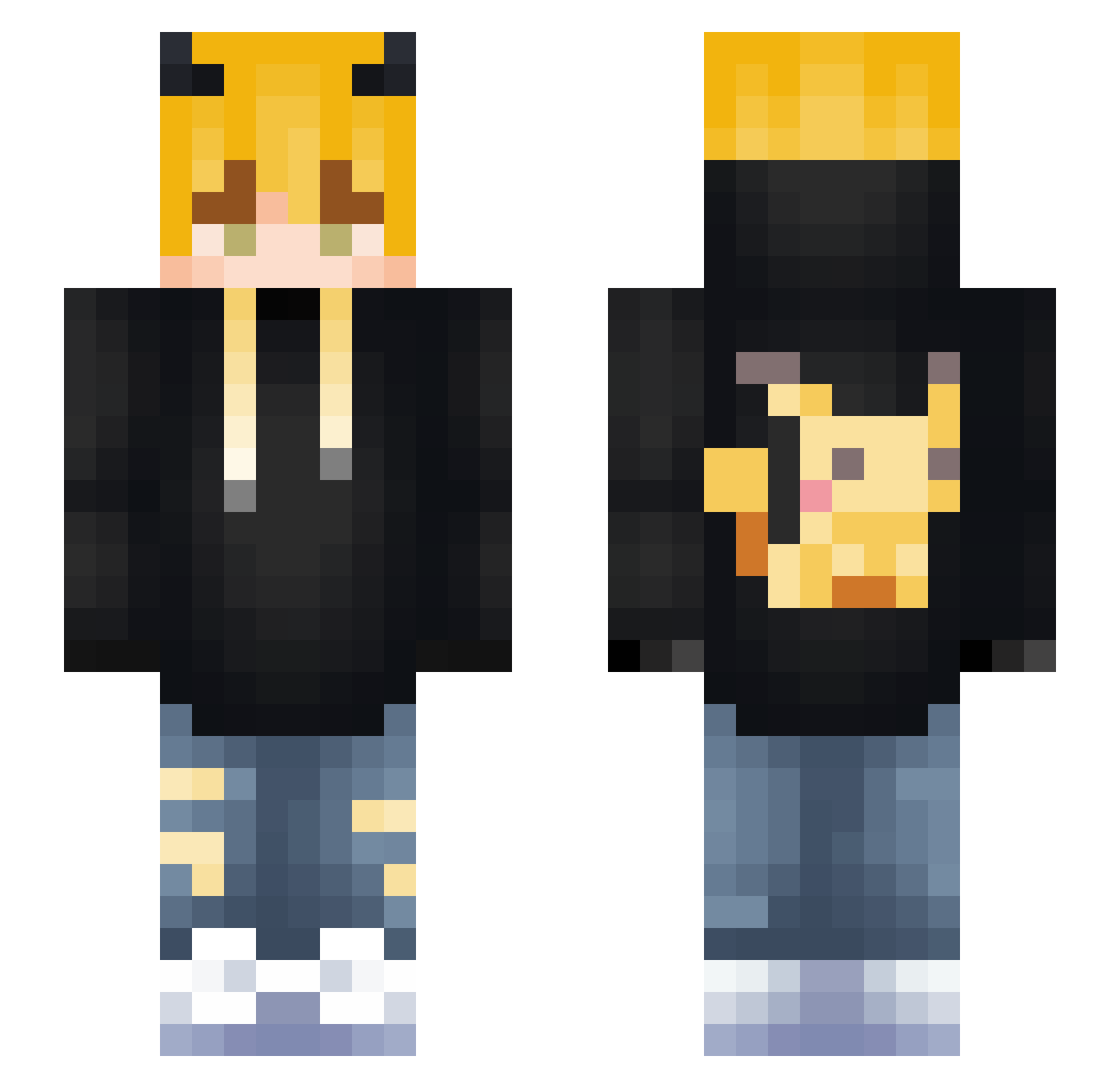 Shirkanito Minecraft skin, front and back view