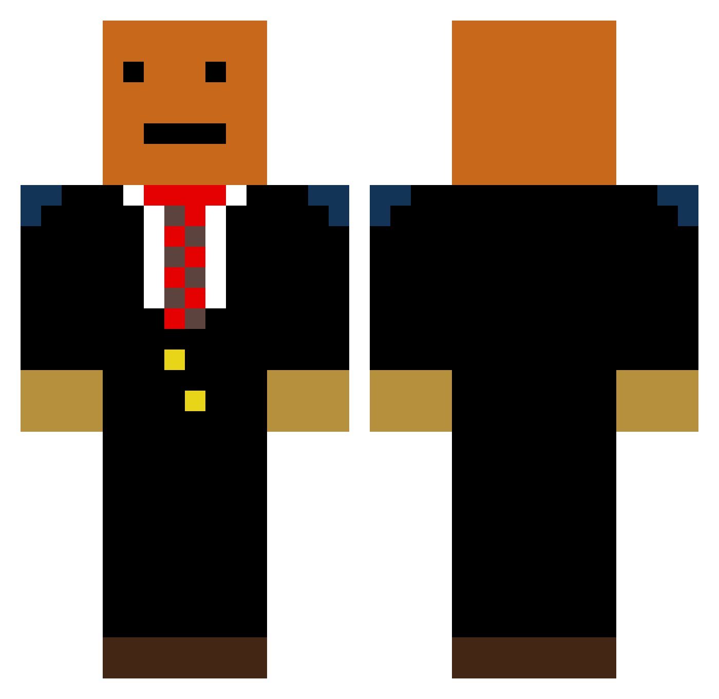 Principleflaw Minecraft skin, front and back view