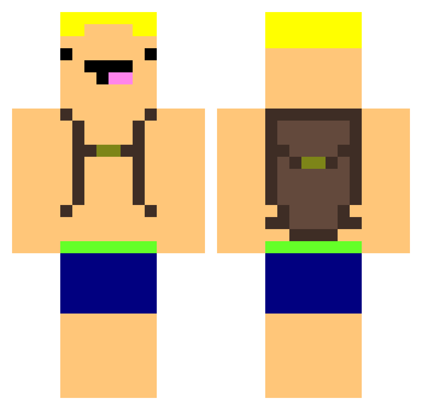 ThighPog Minecraft skin, front and back view