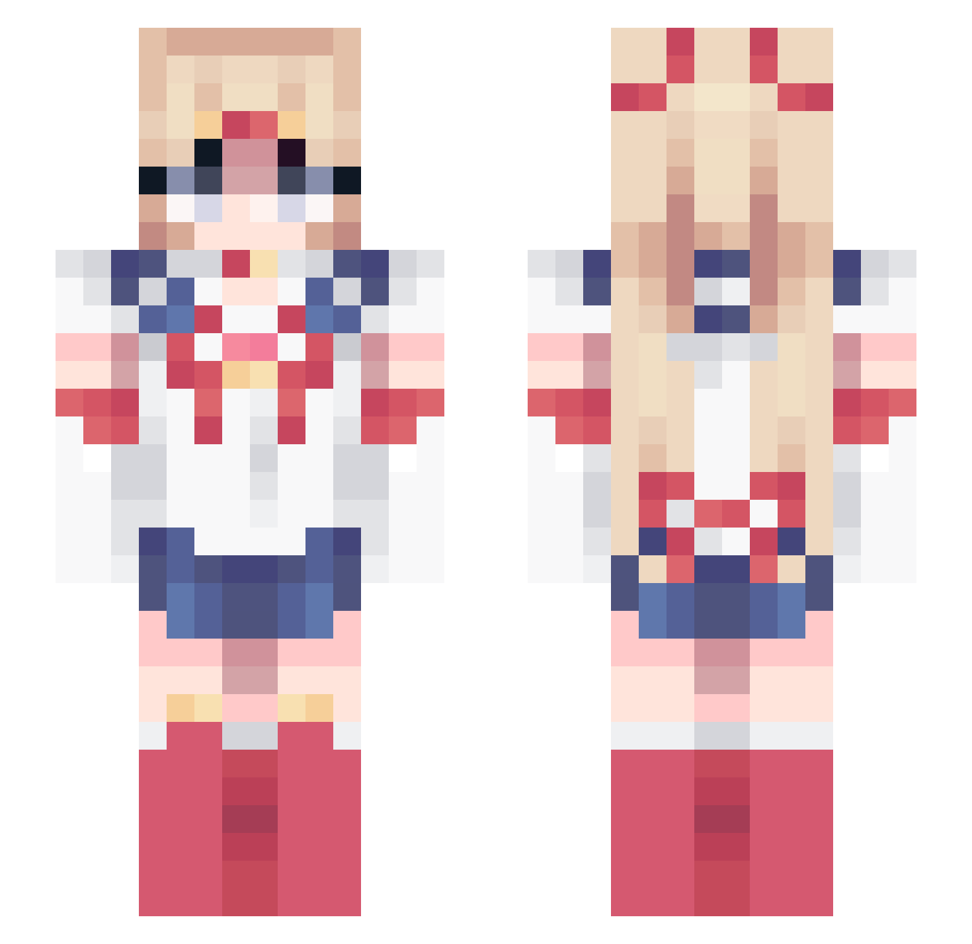 Omgitshelen Minecraft skin, front and back view