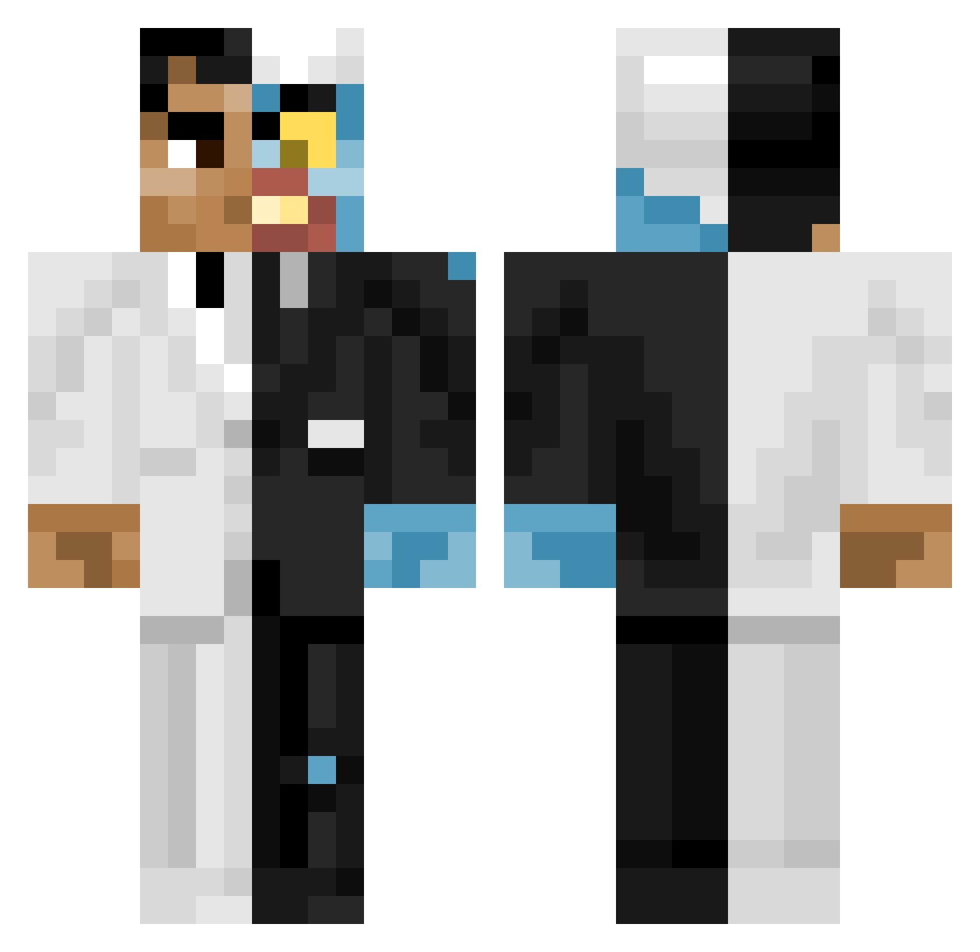 ASFaceplant Minecraft skin, front and back view