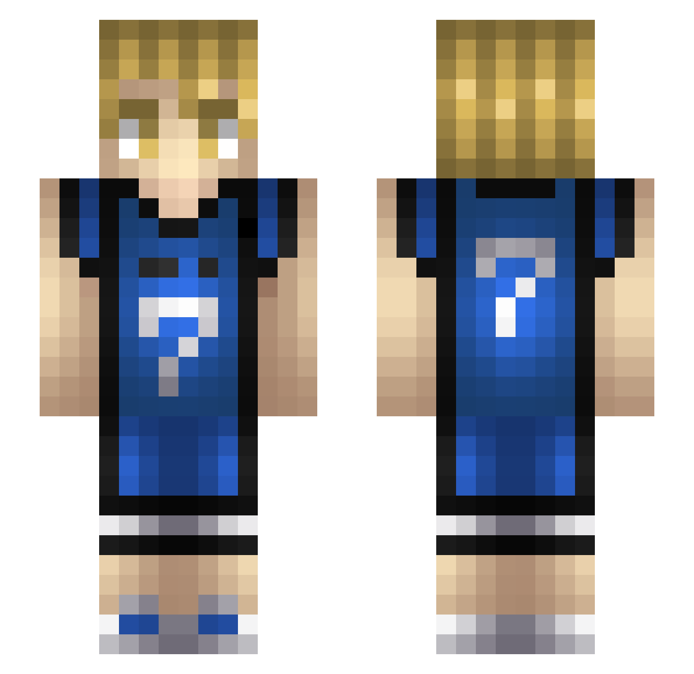 Jrhplays47 Minecraft skin, front and back view